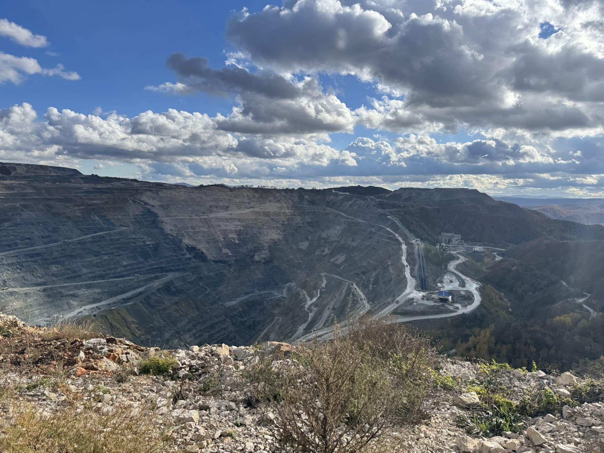 Photography of the copper mine pit location in Majdanpek, Serbia, where Digitex Systems commissioned their Structural Health Monitoring System.